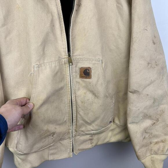 90s Carhartt Heavyweight Zip-Up Hoodie - Work Style Vintage - Picture 3 of 5